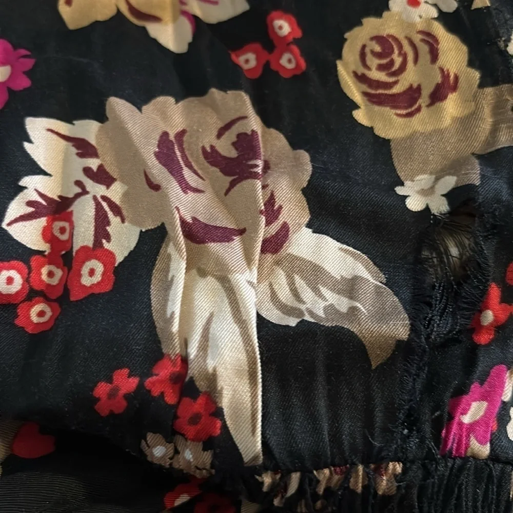 Kate Spade Floral Bouquet Silk Twill Midi Dress Sz XS Smocked Tiered Fall Love